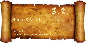 Born Kürt névjegykártya